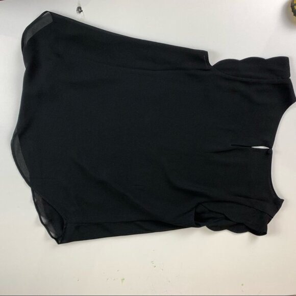 NAKED Zebra Black Sleeveless Tank Top with Scallop capped Sleeves Size small - Picture 6 of 10